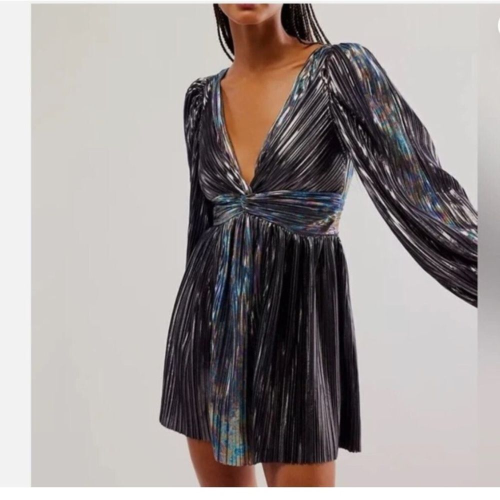 Free People Sabina Musayev Wendy Mini Metallic Dress Size XL $395 - Picture 1 of 8